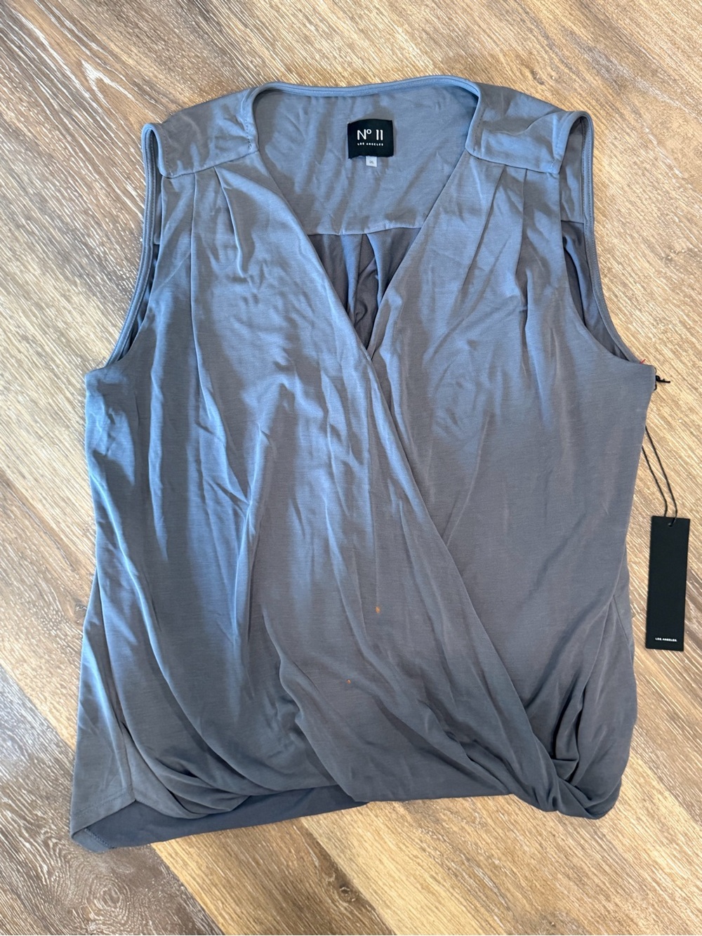 Sleeveless Wrap Front Women's Top in Slate Gray NWT